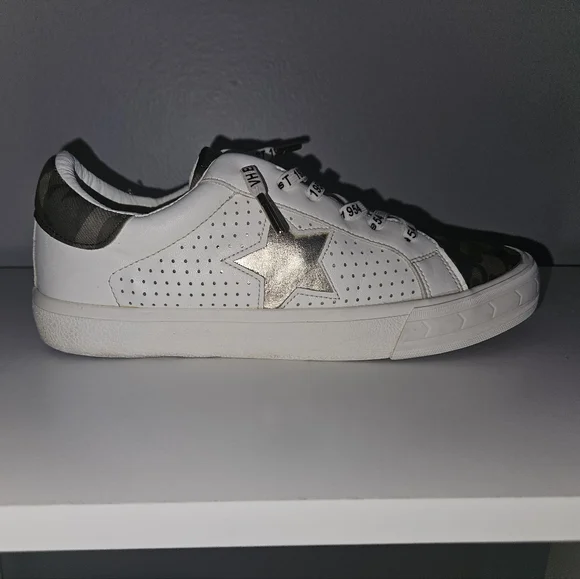 Vintage Havana White & Camo Gold Star Sneakers - Size 8 - Picture 2 of 11